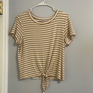 White and yellow striped from American Eagle shirt size medium